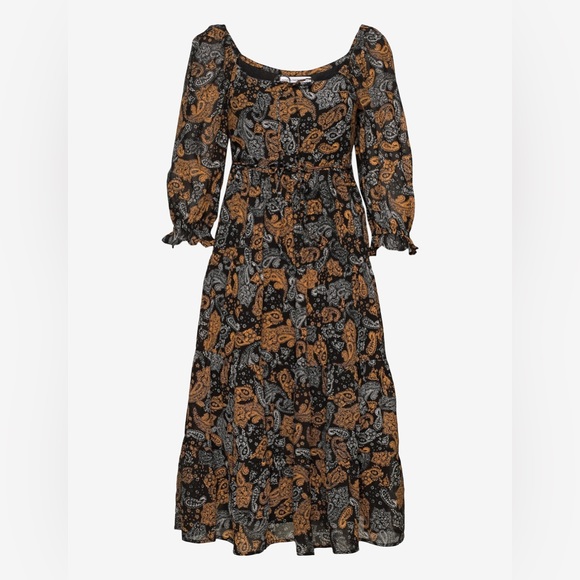 Faithfull the Brand Darsha Midi Dress Ankara Paisley Print, Size 4, Retail $309 - Picture 3 of 15